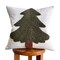 Forest Green Tufted Christmas Tree Pillow Cover by Busa Designs – 18” White Canvas Holiday Accent